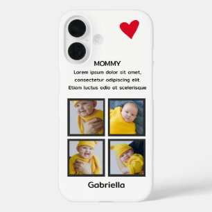 Vier Personalisierter, benutzerdefinierter Text fü iPhone 16 Hülle