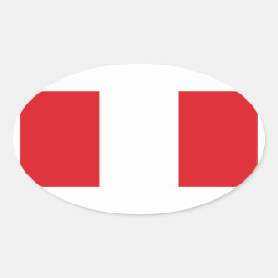 VIER Peru-Nationalflagge Ovaler Aufkleber