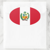VIER Peru-Nationalflagge Ovaler Aufkleber (Tasche)