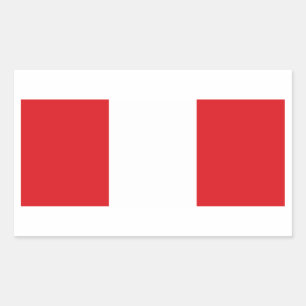VIER Peru-Nationalflagge Rechteckiger Aufkleber