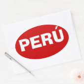 VIER Perú Ovaler Aufkleber (Umschlag)