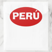 VIER Perú Ovaler Aufkleber (Tasche)