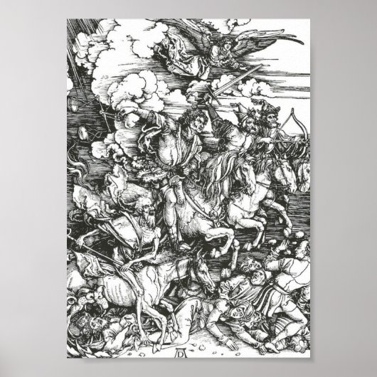 Vier Pferde der Apokalypse, Albrecht Dürer Poster (Vorne)