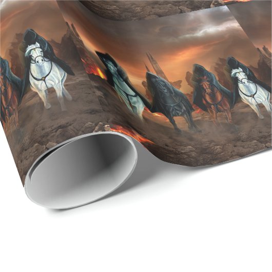 Vier Pferde der Apokalypse Geschenkpapier (Rolleneckpunkt)
