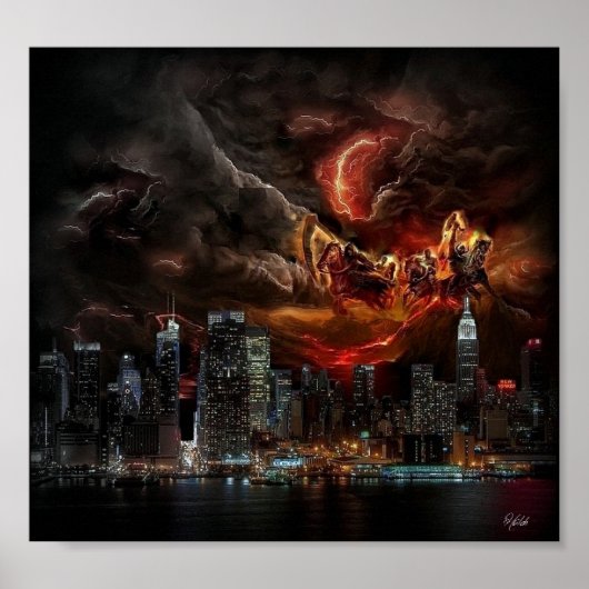 Vier Pferde New York Poster (Vorne)