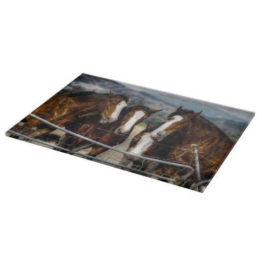 Vier Pferde Schneidebrett (Ecke)