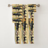 Vier Pferde und ein Esel-Badezimmer-Tuch-Set Badhandtuch Set (Insitu)