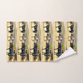 Vier Pferde und ein Esel-Badezimmer-Tuch-Set Badhandtuch Set (Handtuch)