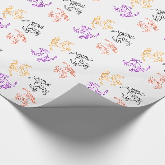 Vier PferdePackpapier Geschenkpapier (Ecke)