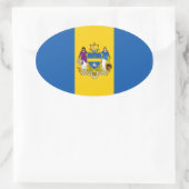 VIER Philadelphia-Flag Ovaler Aufkleber (Tasche)