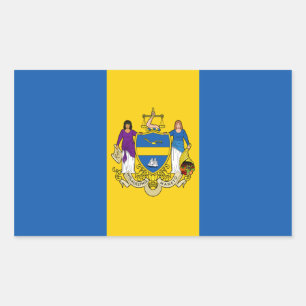VIER Philadelphia-Flag Rechteckiger Aufkleber