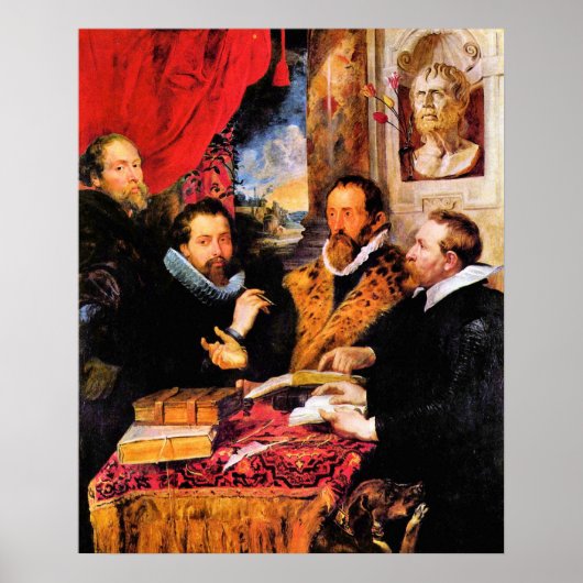 Vier Philosophen von Paul Rubens Poster (Vorne)