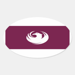 VIER Phoenix-Flag Ovaler Aufkleber