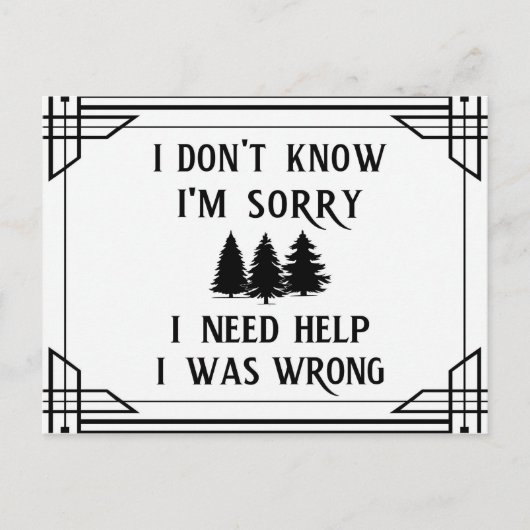 Vier Phrasen, die zu Weisheit führen Postkarte (Vorderseite)