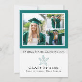 Vier Picture Collage Nautical Starfish Graduierte Ankündigung (Vorderseite)