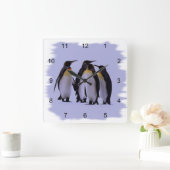 Vier Pinguine Wall Clock Quadratische Wanduhr (Zuhause)