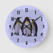 Vier Pinguine Wall Clock Runde Wanduhr (Vorderseite)