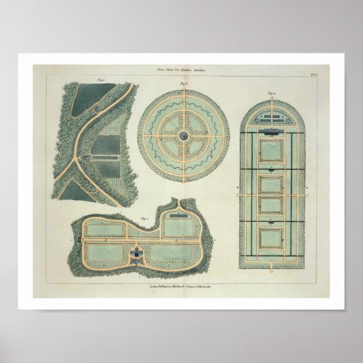 Vier Pläne für Küchengärten, von "Hints on the the Poster (Vorne)