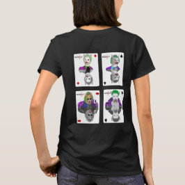 Vier Platzhalter-Clown-Katzen-Spielkarten T-Shirt