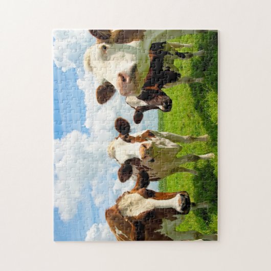 Vier plaudernde Kühe Puzzle (Vertikal)