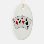 Vier Poker-Spielkarten der As-(vier einer Art) Keramikornament (Rechts)