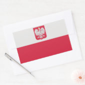 VIER polnische Flagge Rechteckiger Aufkleber (Umschlag)
