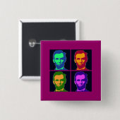 Vier Pop Art Abraham Lincolns Button (Vorne & Hinten)