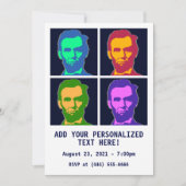Vier Pop Art Abraham Lincolns Einladung (Vorderseite)
