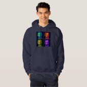 Vier Pop Art Abraham Lincolns Hoodie (Vorne ganz)
