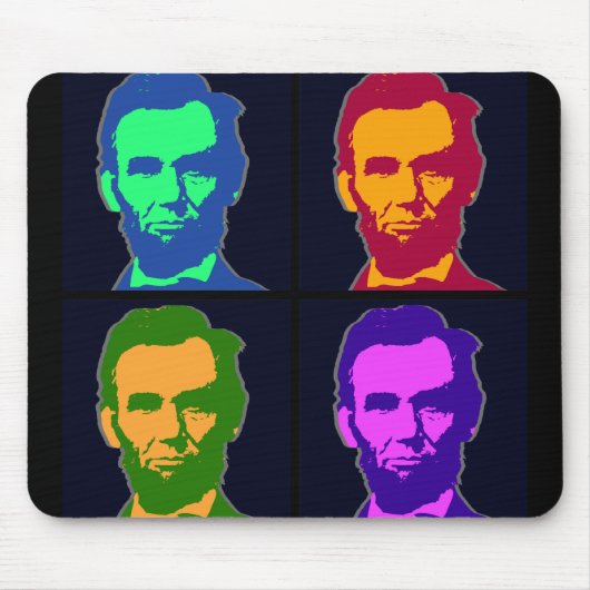 Vier Pop Art Abraham Lincolns Mousepad (Vorne)