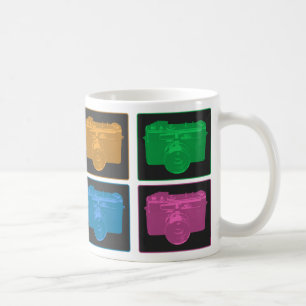 Vier Pop-Art-Kameras Kaffeetasse