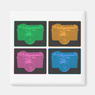 Vier Pop-Art-Kameras Magnet