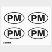 VIER Port Morris "PM" Ovaler Aufkleber (Blatt)