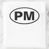 VIER Port Morris "PM" Ovaler Aufkleber (Tasche)