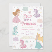 Vier Prinzessinnen laden ein. Forever a Princess & Einladung (Vorderseite)