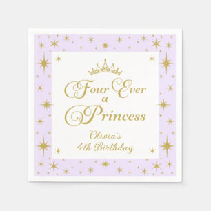Vier pro Prinzessin Gold Prinzessin 4. Geburtstag Serviette