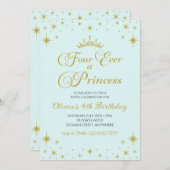 Vier pro Prinzessin Royal 4. Geburtstag Einladung (Vorne/Hinten)
