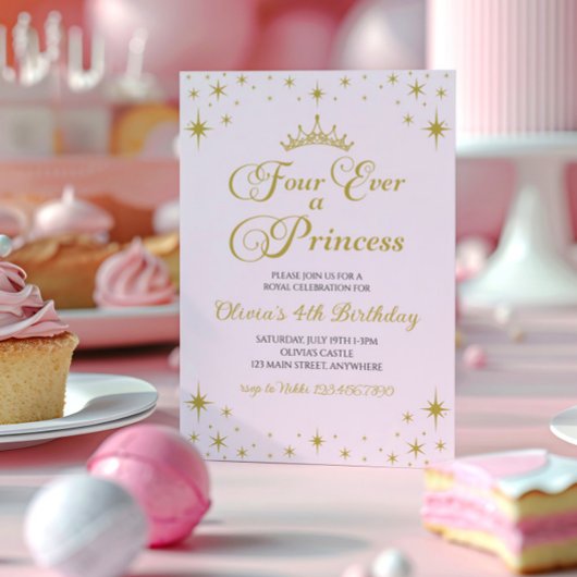 Vier pro Prinzessin Royal 4. Geburtstag Einladung