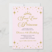 Vier pro Prinzessin Royal 4. Geburtstag Einladung (Vorderseite)