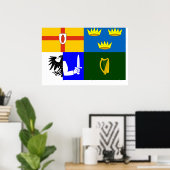 Vier Provinzen, irische Flagge Poster (Heimbüro)