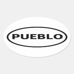 VIER Pueblo, Colorado Ovaler Aufkleber