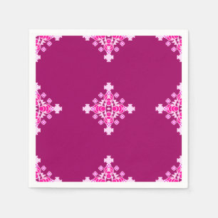 Vier Punkte Mandala - blassrosa und Pflaume Serviette