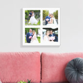 Vier Quadrat Hochzeitsfotografie Collage Weiß .75 Leinwanddruck (Insitu (Wohnzimmer))