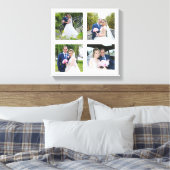 Vier Quadrat Hochzeitsfotografie Collage Weiß .75 Leinwanddruck (Insitu (Schlafzimmer))