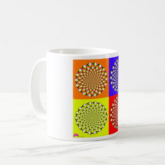 Vier Quadrat-Kaffee-Tasse Kaffeetasse (Vorderseite Links)