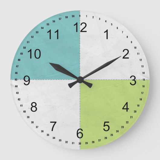 Vier Quadrate Große Wanduhr (Vorderseite)