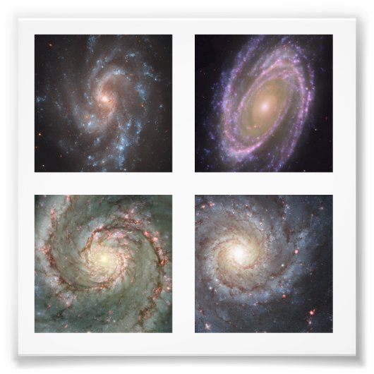Vier Quadratzoll Spiralgalaxien Foto (Vorne)