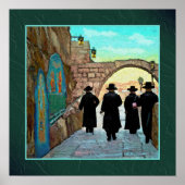 Vier Rabbis zu Fuß in Jerusalem Street Art Print Poster (Vorne)