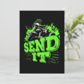 Vier-Rad-ATV Quad Bike Rider schicken Einladung (Stehend Vorderseite)