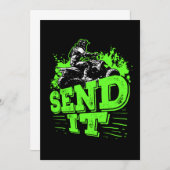 Vier-Rad-ATV Quad Bike Rider schicken Einladung (Vorne/Hinten)